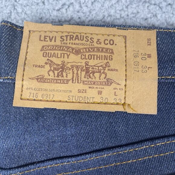 VTG Deadstock Levis Saddleman Jeans Womens 28x32 Raw Denim‎ USA Orange Tab 80s - Picture 5 of 16